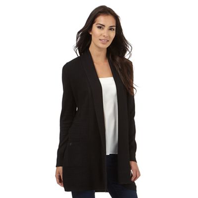 The Collection Black ribbed longline cardigan